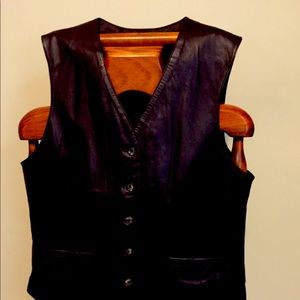 Rena Rowan Brown Leather Vest size 12